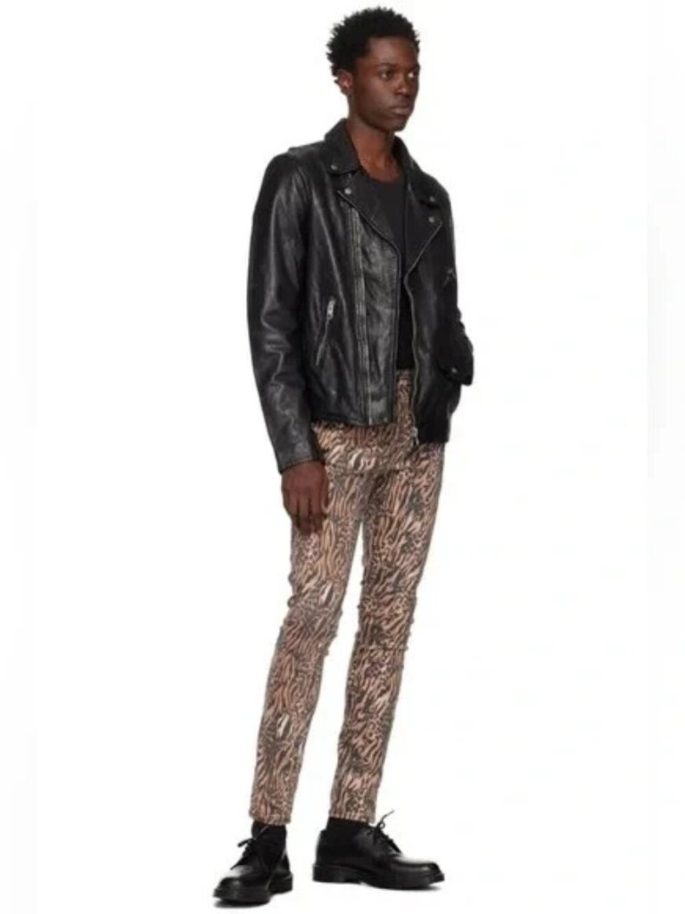 New Men's Ksubi Chitch Zoo Slim Tapered Jeans Animal Print Leopard Tiger 30 x 31